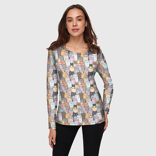 Женский лонгслив Котики / 3D-принт – фото 3