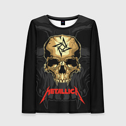 Лонгслив женский Metallica - skull with fangs, цвет: 3D-принт