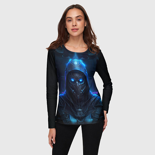 Женский лонгслив Человек в маске / 3D-принт – фото 3