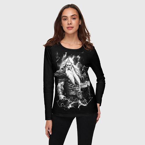 Женский лонгслив Перун бог громовержец / 3D-принт – фото 3