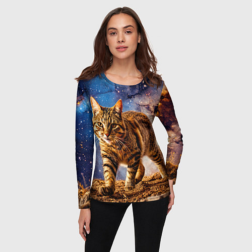 Женский лонгслив Пиксибоб в космосе / 3D-принт – фото 3