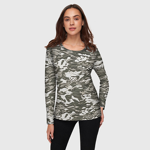 Женский лонгслив Фактурный камуфляж / 3D-принт – фото 3