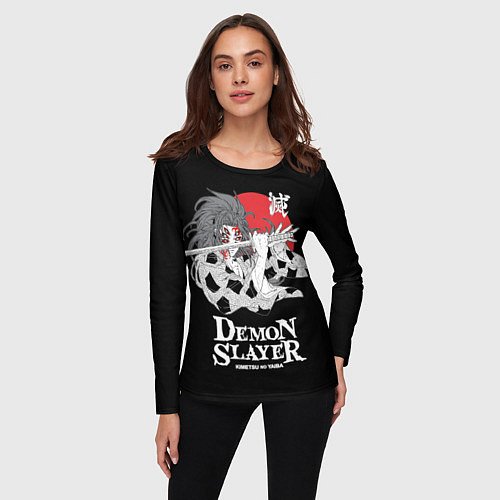 Женский лонгслив Кокушибо Тсугикуни демон / 3D-принт – фото 3