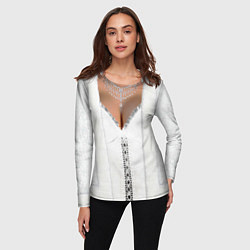 Лонгслив женский Костюм невесты с ожерельем, цвет: 3D-принт — фото 2