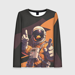 Лонгслив женский Птичий астронавт, цвет: 3D-принт