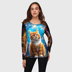 Лонгслив женский Манчкин в космосе, цвет: 3D-принт — фото 2