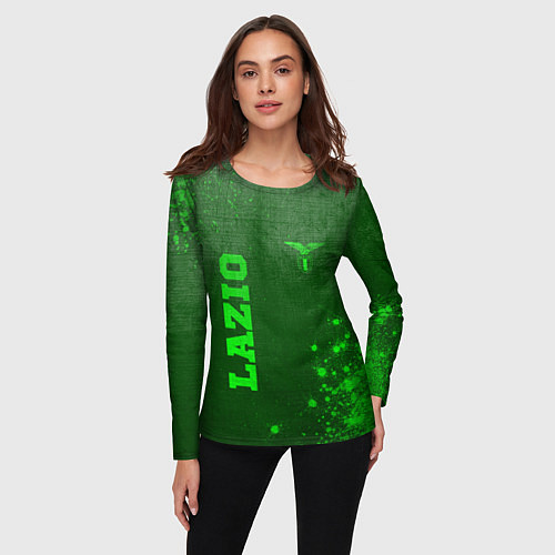 Женский лонгслив Lazio - green gradient вертикально / 3D-принт – фото 3
