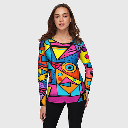 Женский лонгслив Кислая геометрия / 3D-принт – фото 3