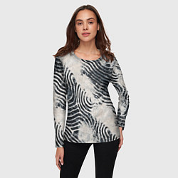 Лонгслив женский Текстура гранж - абстрактные линии, цвет: 3D-принт — фото 2
