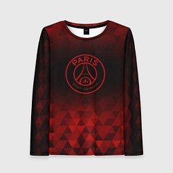 Лонгслив женский PSG red poly, цвет: 3D-принт