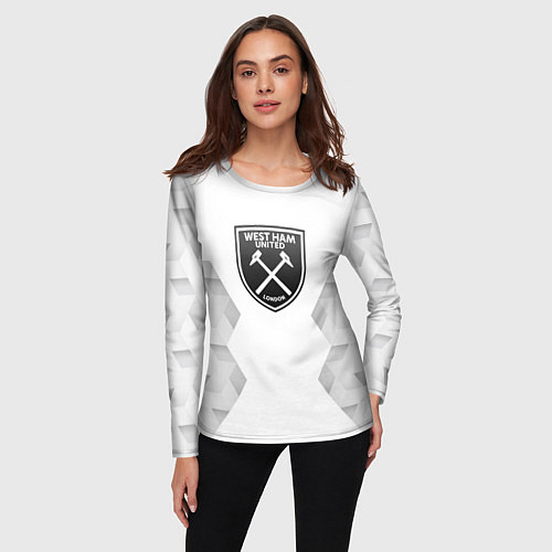 Женский лонгслив West Ham white poly / 3D-принт – фото 3