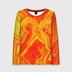 Лонгслив женский Огненный жёлто-красный, цвет: 3D-принт