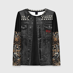 Лонгслив женский Джинсовка Ария с татуировками викингов, цвет: 3D-принт