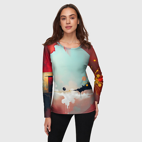 Женский лонгслив Сюрреалистичная абстракция / 3D-принт – фото 3