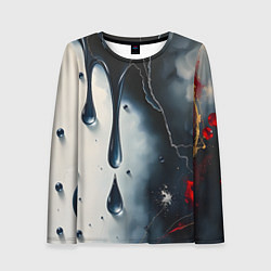 Лонгслив женский Сюрреалистичная абстракция с каплями, цвет: 3D-принт