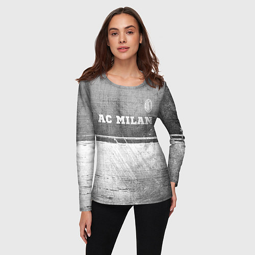 Женский лонгслив AC Milan - grey gradient посередине / 3D-принт – фото 3