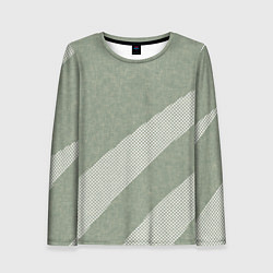 Лонгслив женский Светлый серо-зелёный абстрактный, цвет: 3D-принт