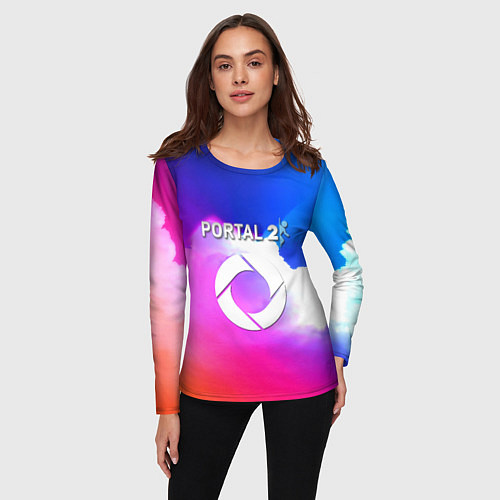 Женский лонгслив Portal закат / 3D-принт – фото 3