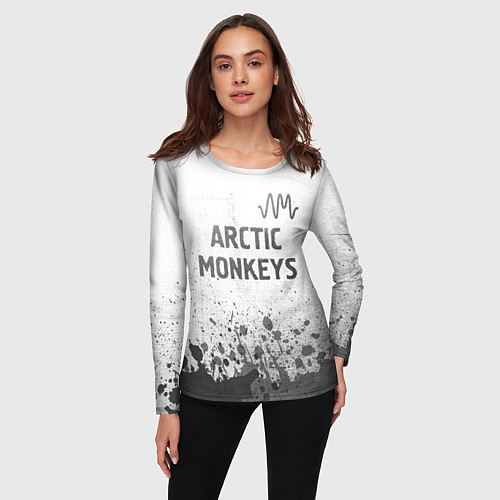 Женский лонгслив Arctic Monkeys - white gradient посередине / 3D-принт – фото 3