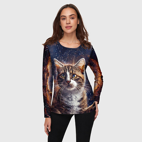 Женский лонгслив Сноу-шу в космосе / 3D-принт – фото 3