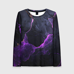 Лонгслив женский Фиолетово-черная объемная текстура, цвет: 3D-принт