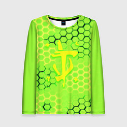 Лонгслив женский Doom кислотные соты лого, цвет: 3D-принт