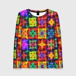 Лонгслив женский Неоновое стекло абстракция, цвет: 3D-принт
