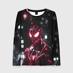 Лонгслив женский Человек-паук в красно-черном костюме, цвет: 3D-принт