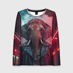 Лонгслив женский Cyberpunk elephant, цвет: 3D-принт