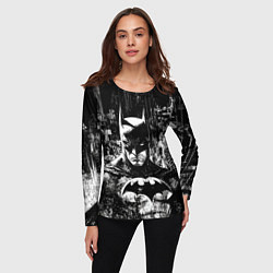 Лонгслив женский Бэтмен черно-белый стиль, цвет: 3D-принт — фото 2