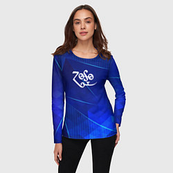 Лонгслив женский Led Zeppelin blue poly, цвет: 3D-принт — фото 2