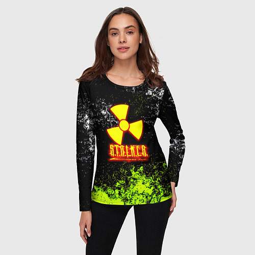 Женский лонгслив Stalker брызги красок / 3D-принт – фото 3