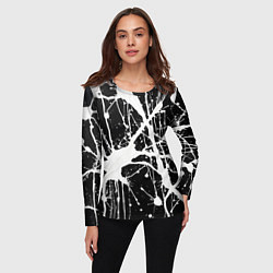 Лонгслив женский Брызги белой краски, цвет: 3D-принт — фото 2
