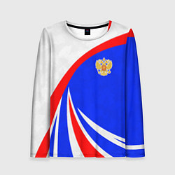 Лонгслив женский Герб России - цвета флага, цвет: 3D-принт