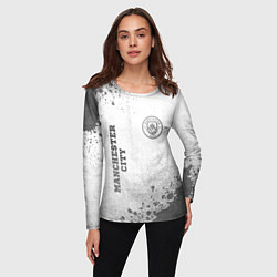 Лонгслив женский Manchester City - white gradient вертикально, цвет: 3D-принт — фото 2