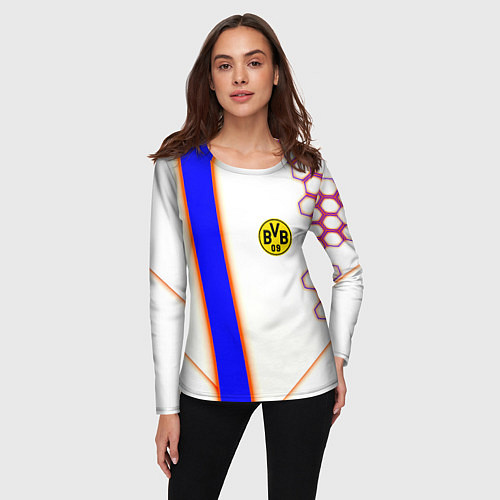 Женский лонгслив Borussia geometry sport / 3D-принт – фото 3