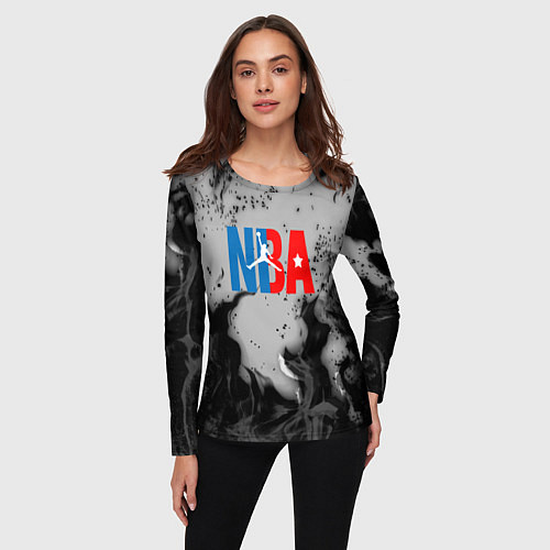 Женский лонгслив NASA неоновый огонь / 3D-принт – фото 3