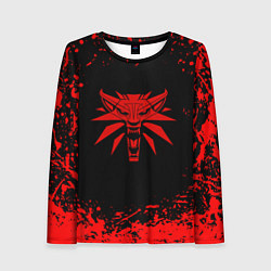 Лонгслив женский Ведьмак красные краски, цвет: 3D-принт