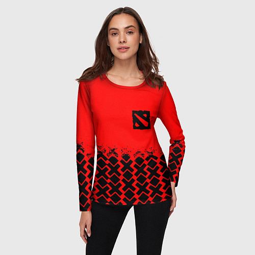 Женский лонгслив Dota игровой паттерн / 3D-принт – фото 3