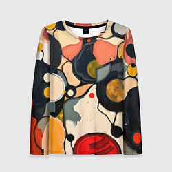 Лонгслив женский Абстракция с кругами и краской, цвет: 3D-принт