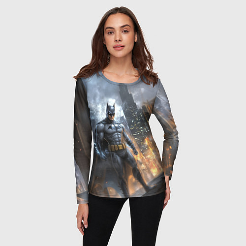 Женский лонгслив Бэтмен - старый стиль / 3D-принт – фото 3