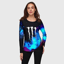 Лонгслив женский Monster energy космос, цвет: 3D-принт — фото 2