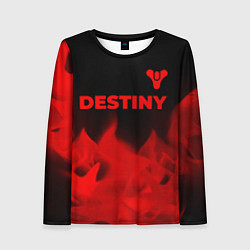 Лонгслив женский Destiny - red gradient посередине, цвет: 3D-принт