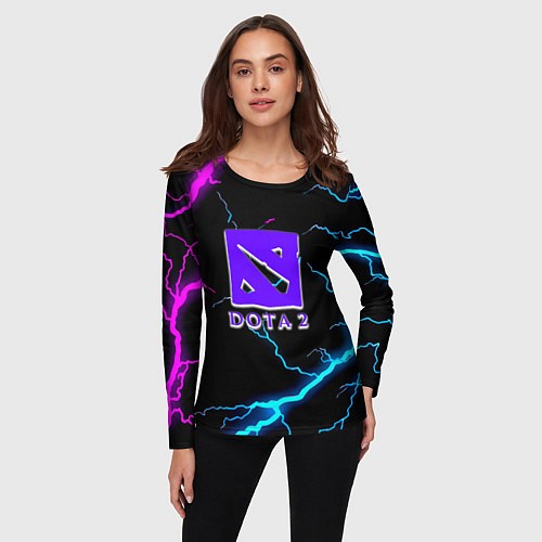 Женский лонгслив Dota неоновый шторм / 3D-принт – фото 3