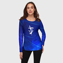 Лонгслив женский Doom blue poly, цвет: 3D-принт — фото 2