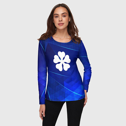 Женский лонгслив Black Clover blue poly / 3D-принт – фото 3