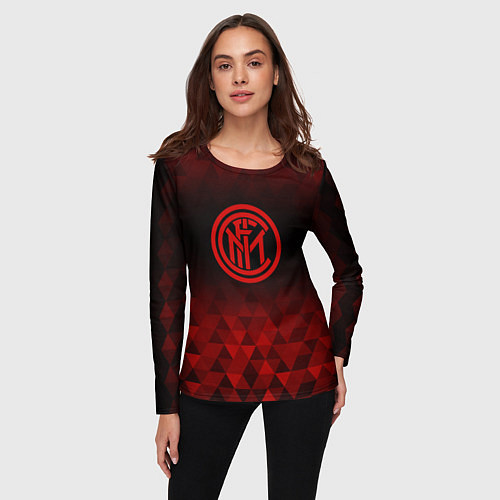 Женский лонгслив Inter red poly / 3D-принт – фото 3