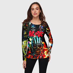 Лонгслив женский ACDC рок монстры, цвет: 3D-принт — фото 2