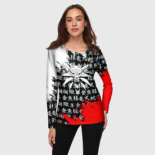 Женский лонгслив Ведьмак япония краски / 3D-принт – фото 3
