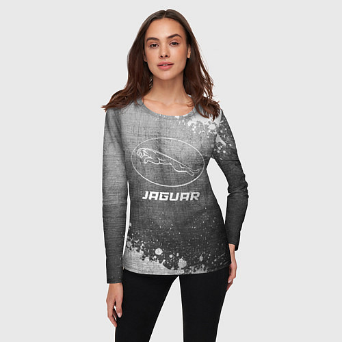 Женский лонгслив Jaguar - grey gradient / 3D-принт – фото 3